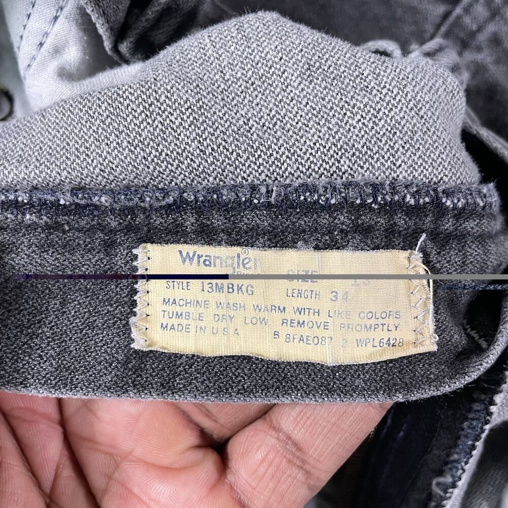 VTG Wrangler Womens Cowboy Cut Jeans 13x28 Black USA Made 13MBKG Rodeo Western - Picture 6 of 10